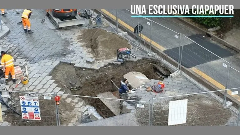 A Torino spunta una cinta muraria romana sotto il manto stradale di corso Siccardi