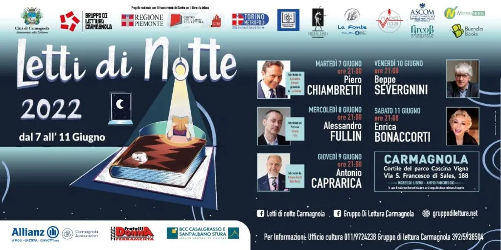 Mese della Cultura 2022: Piero Chiambretti apre l’edizione “Letti di Notte” a Carmagnola