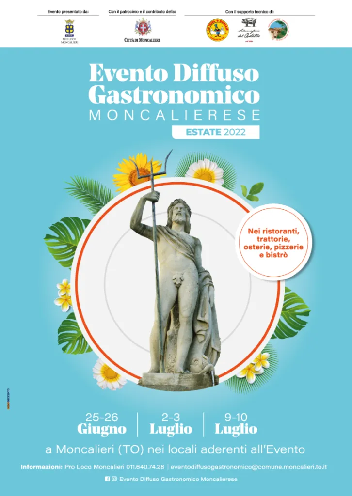 Estate 2022, a Moncalieri parte l’Evento Diffuso Gastronomico