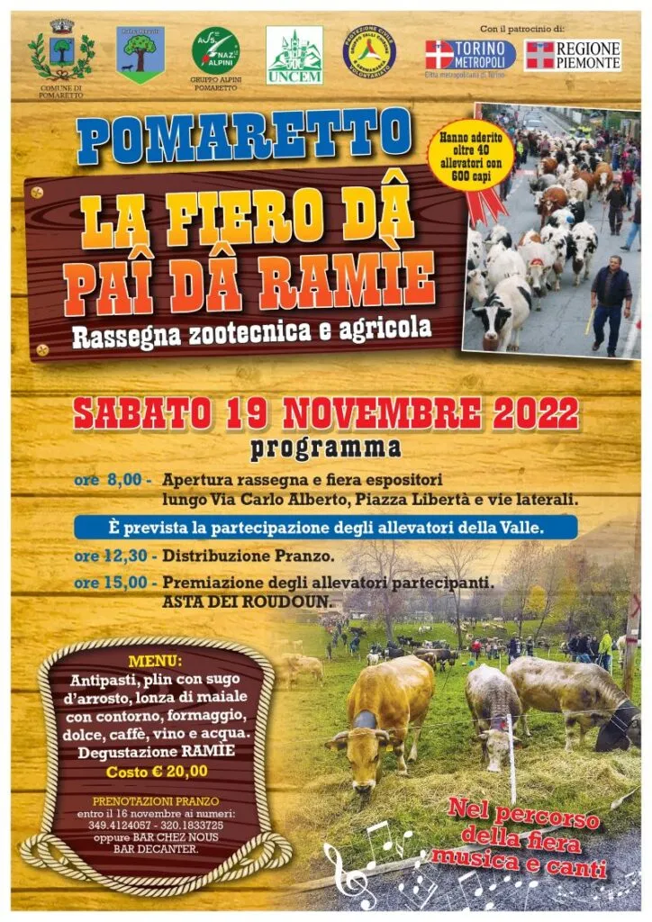 Fiero dâ Paî dâ Ramìe: a Pomaretto l’esposizione bovina di Valle