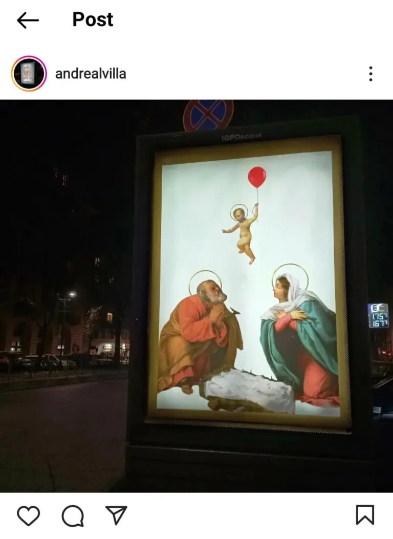 Gesù bambino abbandona il Natale: l’ultima provocazione del Banksy torinese