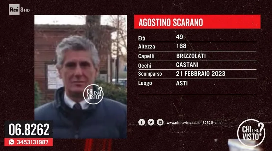 Scomparso Agostino Scarano: secondo il padre potrebbe essere a Torino